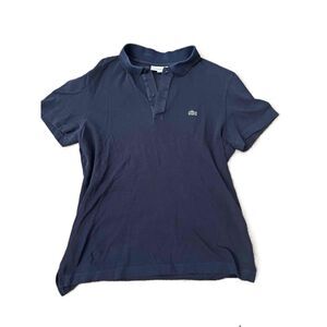 Lacoste Blue Short Sleeve Collar Button-Up Polo Shirt Size M